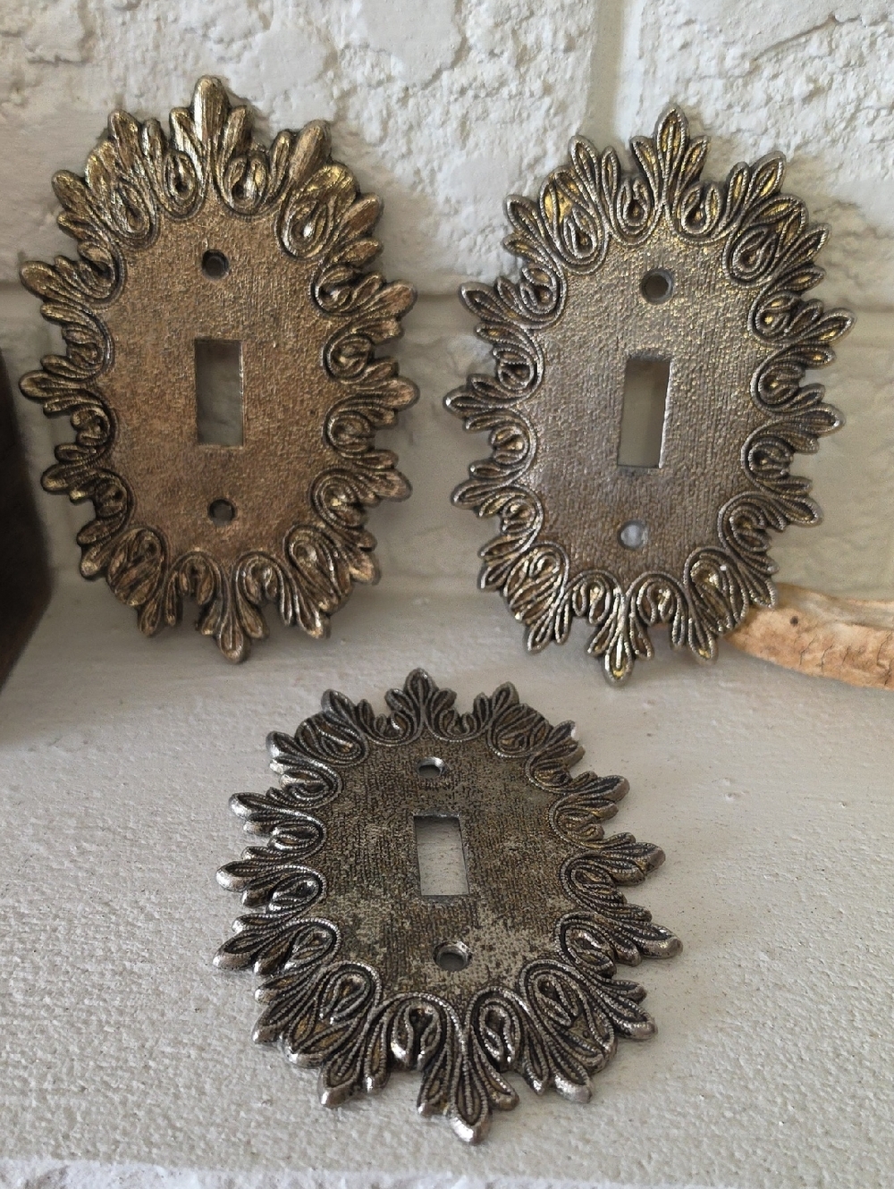 Ornate Decorative Metal Light Switch Cover Plate - Gold Finish
